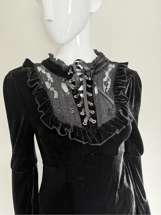 Killstar Dresses & Skirts - Killstar Mitsuyo Velvet Lace Bell Sleeve Mini Dress Witchy Whimsygoth Nu Goth XS